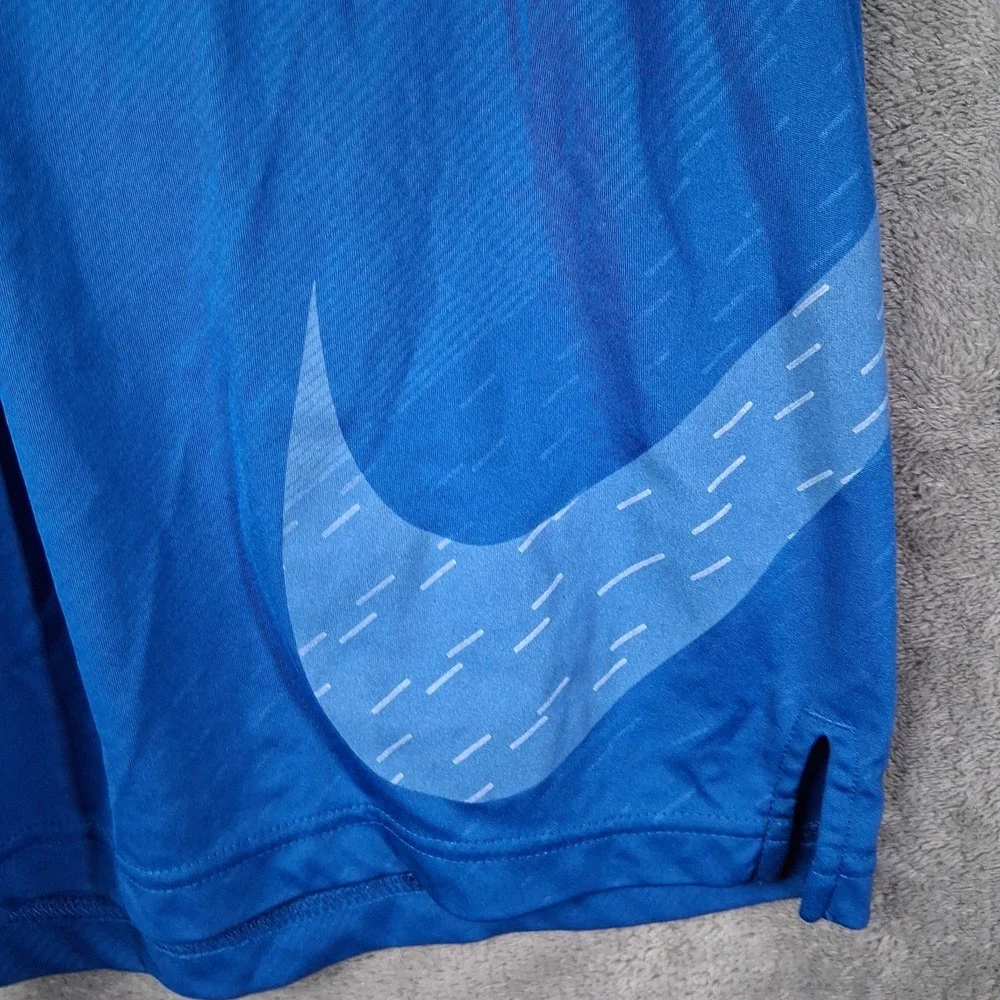 Nike Training Shorts Men Size Large Blue Emboss Dri-Fit Athletic 9
